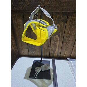 X-Small Yellow‎ And Grey Dog Harness W/leash